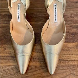 Manolo Blahnik Soft Gold Carolyne